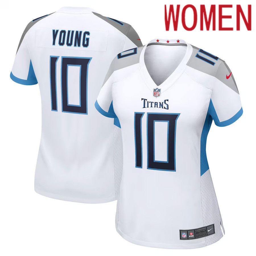 Women Tennessee Titans #10 Vince Young Nike White Retired Game NFL Jersey